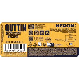 Inde Cazo 16 cm (2L) Acero Inoxidable con Tapa "New Neron" Qt 33x17.5x10 cm