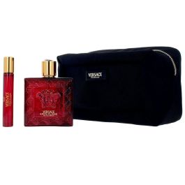 Versace EROS FLAME ESTUCHE Cofre Regalo para Hombre Eau de Parfum 3 piezas Set Neceser