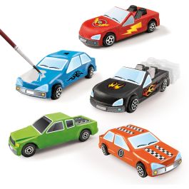 Ses Creative Kit para Moldear y Pintar Coches de Yeso que Ruedan - Incluye Moldes, Ruedas, Pinturas y Pegatinas