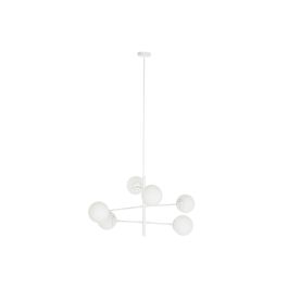 DKD Home Decor Lámpara Techo Urban Blanco 73 x 50 x 96 cm Metal Cristal Bolas 6 Bombillas E27