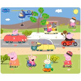 Deqube Peppa Pig Puzzle De Madera Numeros, Rompecabezas Educativo Para Niños A Partir de 2 Años Para Aprender a Contar
