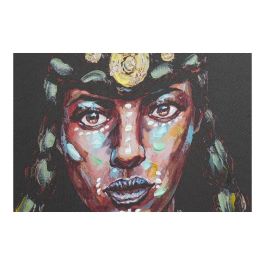 DKD Home Decor Cuadro Decorativo Colonial de Estilo Africano sobre Lienzo y Marco PS Negro Multicolor 120x60x5 cm (2 Unidades)