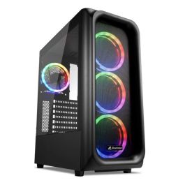 Sharkoon TK5M RGB, Caja ATX de Escritorio Negra con Panel Frontal Rejilla, 4 Ventiladores LED RGB, USB-C y Cristal Templado Precio: 79.68999984. SKU: S5614256
