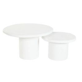 DKD Home Decor Mesa Centro Set de 2 75 x 75 x 35 cm Madera Reciclada Mango