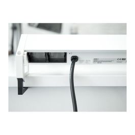 Bachmann DESK2 Regleta 3 Enchufes Type F 16A 230V 4 Módulos Negro Aluminio Acero Inoxidable