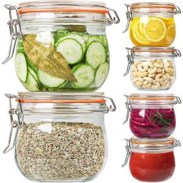 La Mediterranea Tarro Hermético de Vidrio con Cierre Clip 500 ml (12 Unidades) La Mediterranea Tarro Hermético de Vidrio con Cierre Clip 500 ml (12 Unidades)