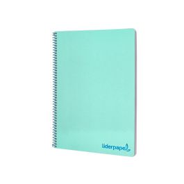 Cuaderno Espiral Liderpapel A4 Wonder Tapa Plastico 80H 90 gr Cuadro 4 mm Con Margen Color Verde 5 unidades