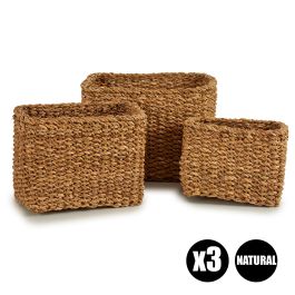 Set 3 Cestos Esparto Rect Alto Giftdecor 29X20CM (4 Unidades) Set 3 Cestos Esparto Rect Alto Giftdecor 29X20CM (4 Unidades)