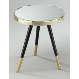 DKD Home Decor Mesita Auxiliar Glam Dorado Negro Acero Espejo 42.5 x 42.5 x 48 cm Precio: 63.50000019. SKU: S3034293