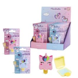 Martinelia World Bálsamo Labial Unicornio Infantil con Llavero. Ideal para Niños y Niñas de 3+ años. Envase 12x7,5x2 cm.