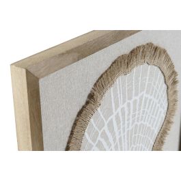 DKD Home Decor Hangzhou design 26b Cuadro Mediterraneo Natural Blanco Yute MDF 40 x 40 cm (3 Unidades)