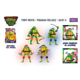 Famosa Figura Tortugas Ninja Deluxe Articulada con Sonidos de Batalla y Accesorios de Armas de Plástico 15cm - Modelos Surtidos - Edad 4+ Años