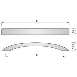 Viefe Tirador Arko de Aluminio con Acabado Inox Cepillado, Distancia entre Centros 160 mm