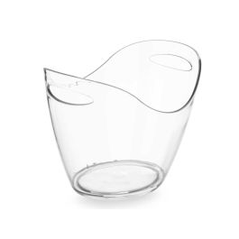 Kinvara Cubitera de botellas doble asa 8L, Plástico transparente, 35x25x25 cm (6 Unidades)