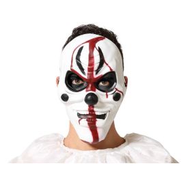 Máscara Payaso Blanco con Detalles Negros y Rojos - Diseño Aterrador para Halloween y Eventos Temáticos Precio: 1.79000019. SKU: S1132183