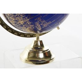 DKD Home Decor Globo Terraqueo Colonial Dorado y Azul Metal 25 x 36 x 27 cm