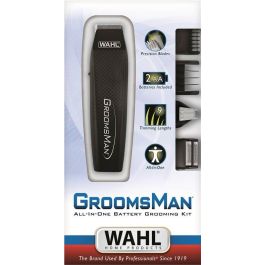 Wahl 5537-3016 Multigroomer Groomsman, Precisión 2-12mm, 3 Cabezales, Cuchillas Carbono Autoafilables, A Pilas para Viajar
