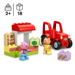 Lego DUPLO 10468 Peppa Pig Tractor y Mercado Juguete Educativo para Niños de 2 Años - Regalo para Bebé