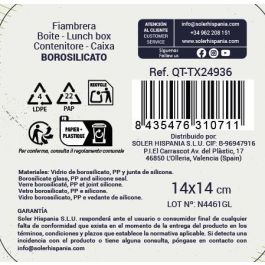 Inde Fiambrera Cuadrada Hermética 14 x 14 x 6.5 cm 550 ml "Textury"