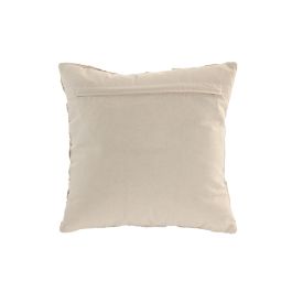 DKD Home Decor Cojín Boho de Algodón Crudo 45x45 cm, Hecho a Mano, con Cremallera - Pack 2
