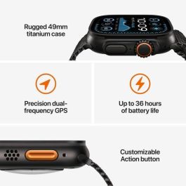 Apple Watch Ultra 2 GPS + Cellular - 49 mm - Caja de titanio negra - Correa negra tipo océano Apple Watch Ultra 2 GPS + Cellular - 49 mm - Caja de titanio negra - Correa negra tipo océano