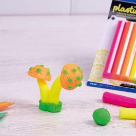 Blíster con 6 barritas de plastilina de colores de fluorescentes 70 g milan Blíster con 6 barritas de plastilina de colores de fluorescentes 70 g milan
