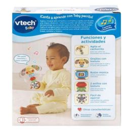 VTech Sonajero Perrito Toby con Luces, Música y Diferentes Texturas para Bebés 0-24 Meses, Juguete Educativo con Pilas Incluidas, 18x13.5x5 cm