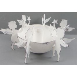 DKD Home Decor Portavela Navidad Moderna de Metal Blanco 11 x 24 x 24 cm (2 Unidades) Precio: 18.7308. SKU: B14NPZAJMZ