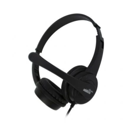 Ngs Auriculares Vox 505 con Micrófono y Control de Volumen, Diadema Ajustable, Conexión USB, Color Negro