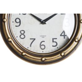 DKD Home Decor Reloj de Pared Vintage Dorado Negro 8 x 50 x 28.5 cm (2 Unidades)