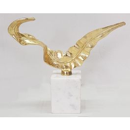 DKD Home Decor Figura Decorativa de Hoja en Aluminio y Mármol, Colores Dorado y Blanco, Medidas 28x8x25 cm, Pack 2 Unidades Precio: 35.96604. SKU: B12SB6RVEA