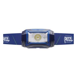Petzl TIKKA Linterna LED frontal con cinta para cabeza, Azul, 350 lm, 3 niveles, estroboscopio, IPX4, incluye 3 pilas AAA