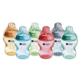 Tommee Tippee - Pack de 6 biberones Closer to Nature - Tetina con válvula anticólicos - 260ml - Fluorescente multicolor