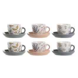 DKD Home Decor Café Set de 6 piezas Rosa Palo Azul Gris Porcelana Floral 11 x 2 x 11 cm Capacidad 90ml Apto para Lavavajillas Precio: 28.49999999. SKU: B1K5AVCVFR