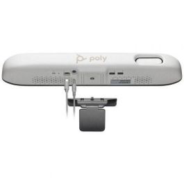 HP Poly Studio R30 - Barra de Vídeo USB 4K Ultra HD para Videoconferencias, Zoom 5x, Micrófono y Altavoces Integrados, Gris