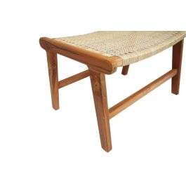 DKD Home Decor Descalzadora Balines Natural Teca y Ratan Marron Claro 65 x 47 x 40 cm