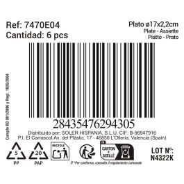 La Mediterranea Plato Black Clay Ø17x2.2 cm (24 Unidades)