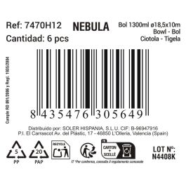 La Mediterranea Bol 1300 ml Ø18.5x10 cm "Nebula" Md