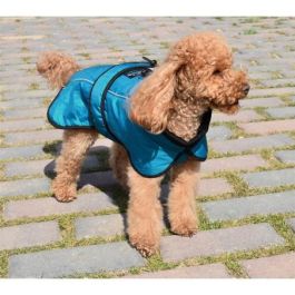 Nayeco Impermeable "La Tormenta Perfecta" para Perro, Protección Lluvia con Forro Polar, Diseño Sin Patas, Franjas Reflectantes, Azul 55 cm