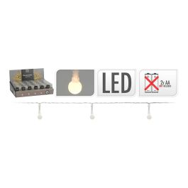 Guirnalda a pilas fija 20 leds esferica 8mm luz blanco calido 2,3m