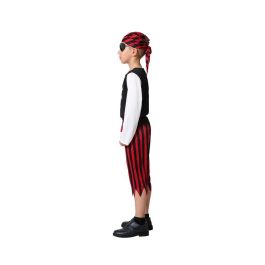 Disfraz Pirata Rojo Negro Infantil Niño 3-4 Años Gorro Camiseta Cordón Pantalón Polyester Temática Piratas Bucaneros Bandidos