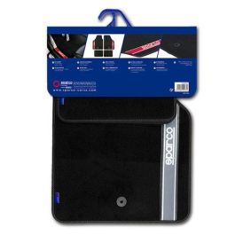 Sparco Alfombra Strada SPC CS6 03763BAR B Plata Moqueta Negra Diseño Deportivo Fácil Limpieza