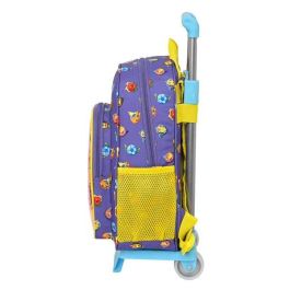 Mochila Escolar con Ruedas SuperThings Guardians of Kazoom Morado Amarillo (27 x 33 x 10 cm)