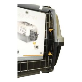 Aime Transportín Skudo 55x36x35cm para perros y gatos. Con 2 ventilaciones laterales, rejilla metálica y puerta con cierre seguro.
