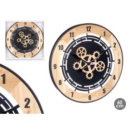 Giftdecor Reloj de Pared de Engranajes Vistos, Madera MDF y Metal, 60 cm Marrón y Negro (4 Unidades) Precio: 116.50000032. SKU: B13AZPNHSJ