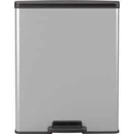 Curver Cubo de basura rectangular DECO BIN 65L Gris metalizado 49 x 29 x 61 cm CUR3253924839967