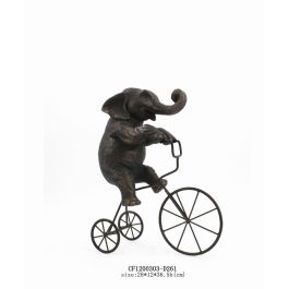 DKD Home Decor Figura Elefante Resina Metal Negro 30 x 37 x 12 cm