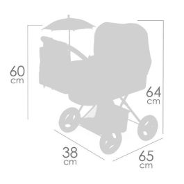 Decuevas Coche de Muñeca Plegable Vintage con Sombrilla, 38x65x60cm, Metal, Plástico, Poliéster, +3 Años
