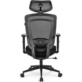 Sharkoon OfficePal C10 Silla de Oficina Ergonómica con Respaldo de Rejilla y Asiento Acolchado Negro, Tela y Malla
