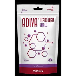 Vetnova Adiva Hepaguard Small para Perros y Gatos - Complemento Alimenticio para Soporte Hepático con Cardo Mariano y Alcachofa, 30 Chews Precio: 35.5899995. SKU: B1EGNG7N62
